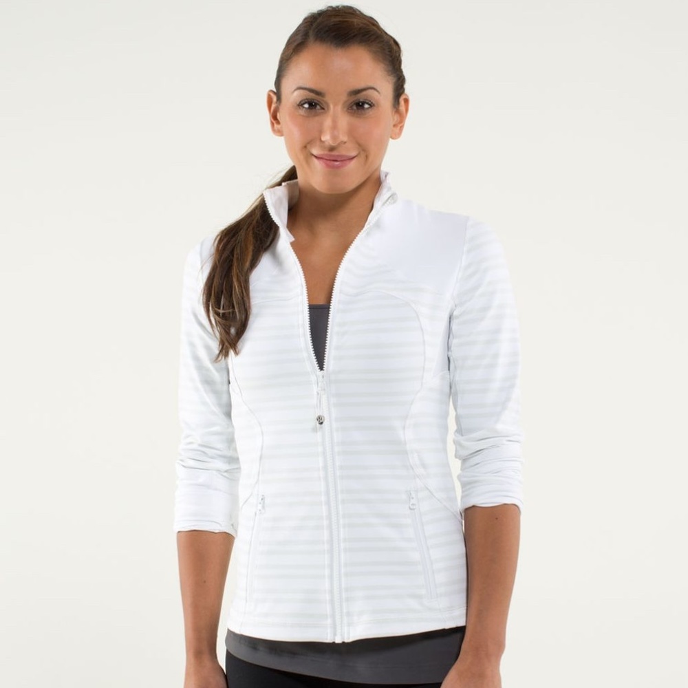 Lululemon Forme Jacket Twin Stripe Nimbus/White S… - image 1